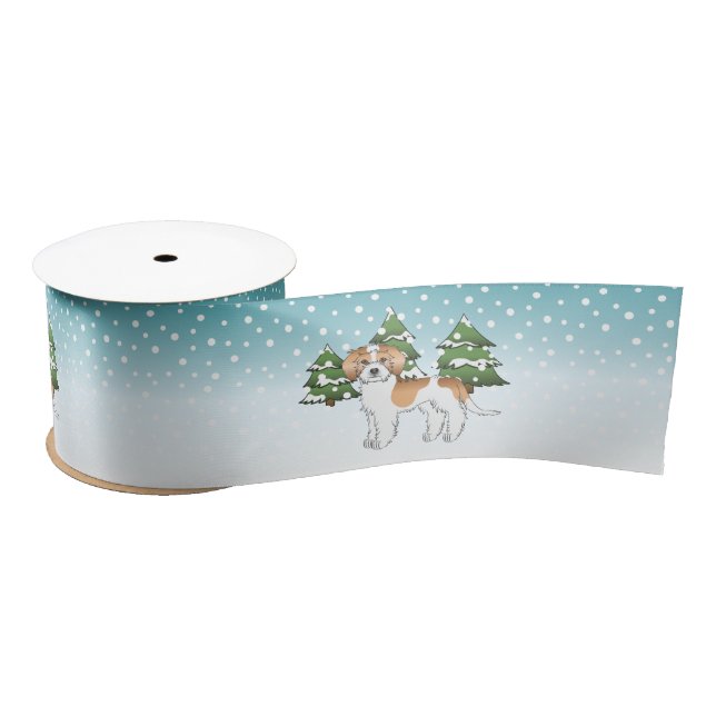 Lazo De Raso Mini Goldendoodle albaricoque y blanco Bosque de I (Carrete)