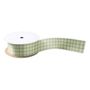 Lazo De Raso Mint Green Gingham dibujado a mano
