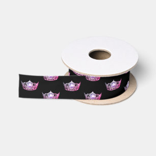 Lazo De Raso Miss América Apple Pink Crown Satin Ribbon