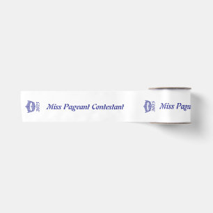 Lazo De Raso Miss America Blue Crown Satin Ribbon