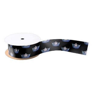 Lazo De Raso Miss America Blue Crown Satin Ribbon