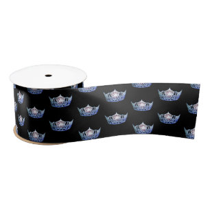 Lazo De Raso Miss America Blue Crown Satin Ribbon