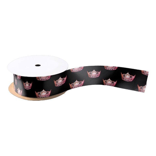 Lazo De Raso Miss America Coral-Salmon Crown Satin Ribbon (Carrete)