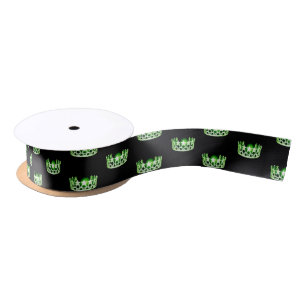 Lazo De Raso Miss USA Apple Green Crown Satin Ribbon