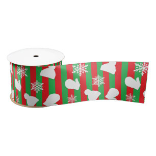 Lazo De Raso Mitones navidades, Gorras de invierno y rojos copo