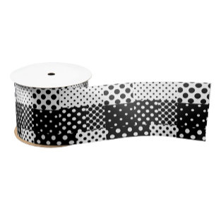 Lazo De Raso Moda en blanco y negro con lunares Diseño de estil