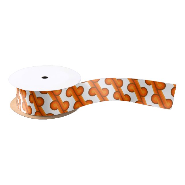 Lazo De Raso Moda Retro Funky Abstract Waves Art Pattern (Carrete)