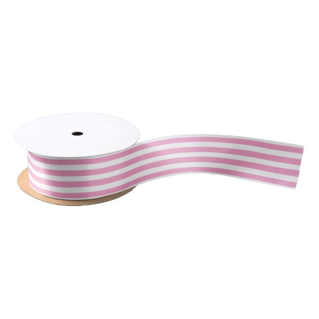 Lazo De Raso Modern Cute Pink Stripes Holiday (Carrete)