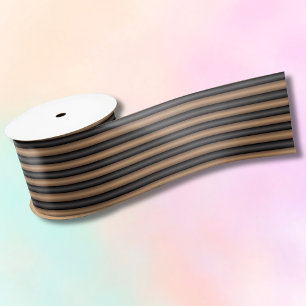 Lazo De Raso Modernas y elegantes rayas marrones tostadas con p