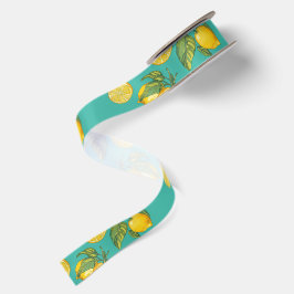 Lazo De Raso Moderno Mediterráneo Amarillo Turquesa Limón Cítri