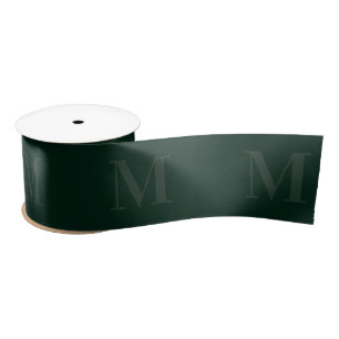 Lazo De Raso Moderno Monograma Minimalista Verde Forestal Profu