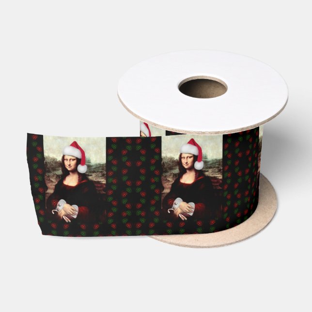 Lazo De Raso Mona Lisa Sombrero de Navidad Navidad (Carrete)