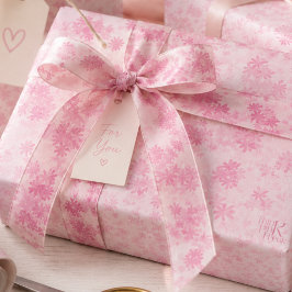 Lazo De Raso Monograma de patrón floral acuarela Piensa Rosa 