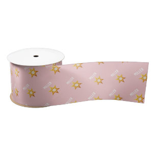 Lazo De Raso Monograma Hanukkah Golden David Star