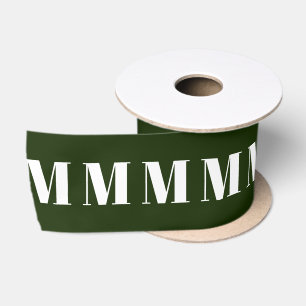 Lazo De Raso Monograma inicial de personalizado verde oscuro mo