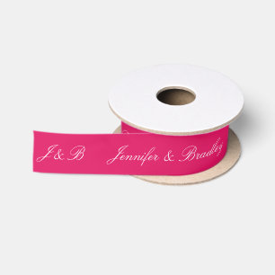 Lazo De Raso Monograma personalizado de boda rojo Yin-Yang con