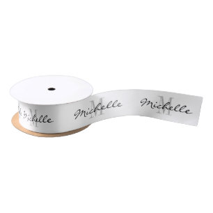 Lazo De Raso Monograma personalizado elegante de 1.5 pulgadas b