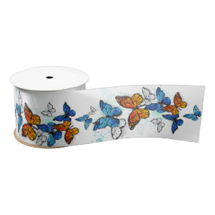 Lazo De Raso Morfo y monarca de las mariposas voladoras