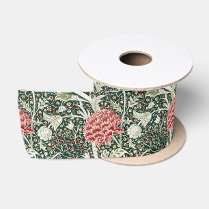 Lazo De Raso Morris Cray Vintage Flor de Floral Diseño Verde