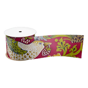 Lazo De Raso Morris Red Background Strawberry Thief Pattern