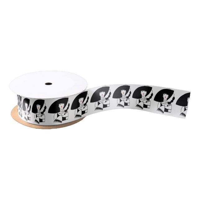 Lazo De Raso Mujer Art Déco En Grandes Gorras Gantes RL (Carrete)