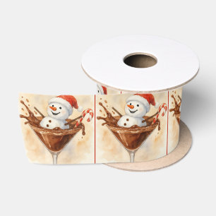 Lazo De Raso Muñeco de Nieve de Navidad en un Martini de Chocol