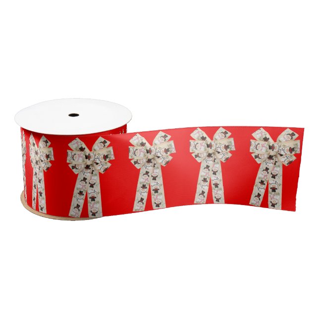 Lazo De Raso Muñeco de Nieve Frosty Cinta Roja (Carrete)