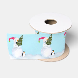 Lazo De Raso Muñeco de nieve sonriente Navidad Pingüino lindo &
