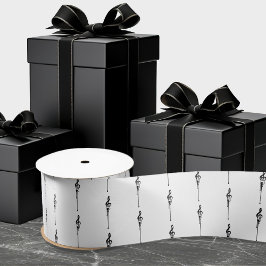 Lazo De Raso Música Motif Melding Treble Clef Black and White