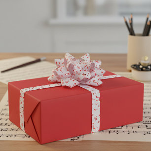 Lazo De Raso musical rojo y blanco