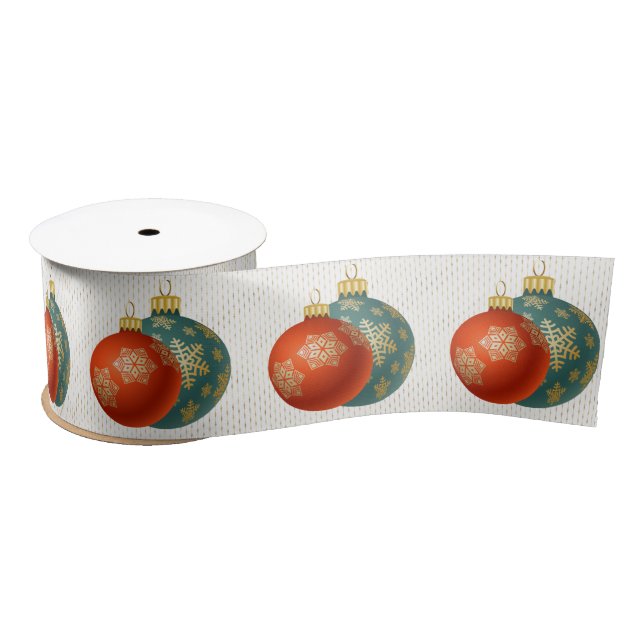 Lazo De Raso Naranja de navidades Ornaments Ribbon (Carrete)