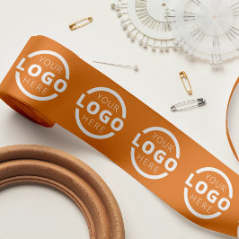 Lazo De Raso Naranja de regalo de promoción corporativa con log