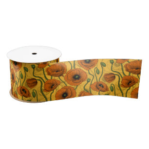 Lazo De Raso Naranja Poppies