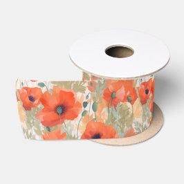 Lazo De Raso Naranja Poppy Meadow