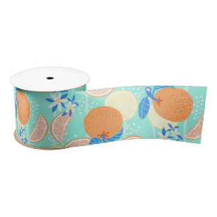Lazo De Raso Naranja Summer Verde azulado
