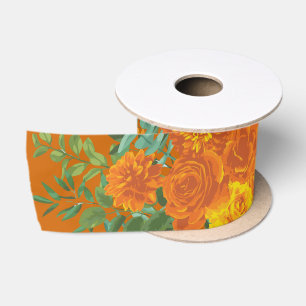 Lazo De Raso Naranja y Boda floral Rosa Peony & Rust Fall