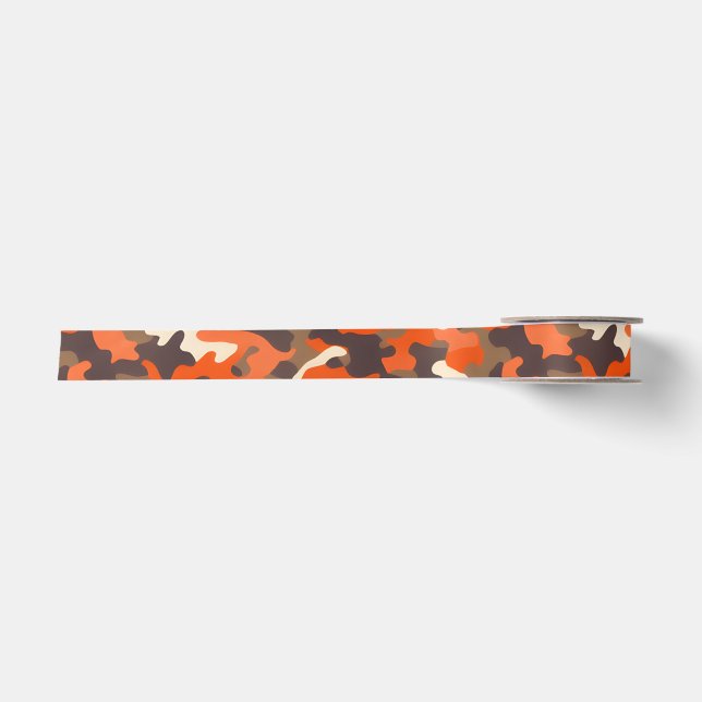 Lazo De Raso Naranja y Brown Camo (Anverso)