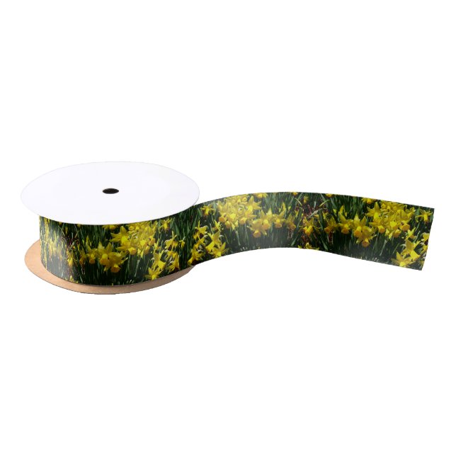 Lazo De Raso Narcisos Amarillos Flores Alegres de Primavera (Carrete)