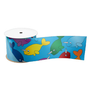 Lazo De Raso Narwhals conocidos personalizados del arco iris