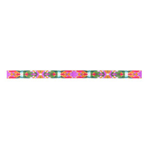 Lazo De Raso Navidad Alegre Rosa Naranja Moderno Alegre Brillan