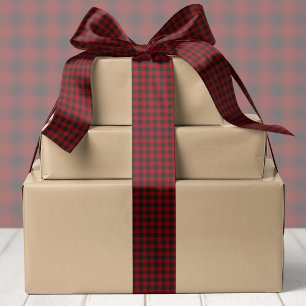 Lazo De Raso Navidad de Cuadros Búfalo Rojo y Negro