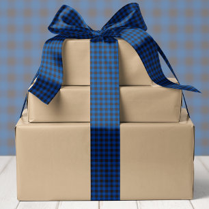 Lazo De Raso Navidad de Cuadros de Búfalo Azul y Negro