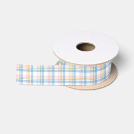 Lazo De Raso Navidad de Cuadros Gingham Rosa Simple