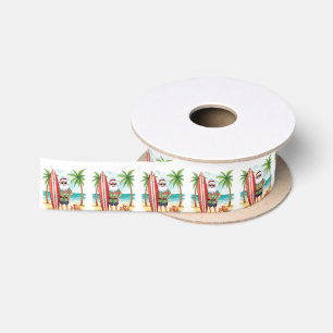 Lazo De Raso Navidad de Papá Noel surfista