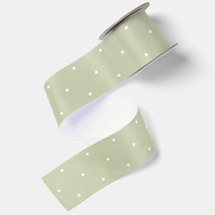Lazo De Raso Navidad de puntos verdes blancos