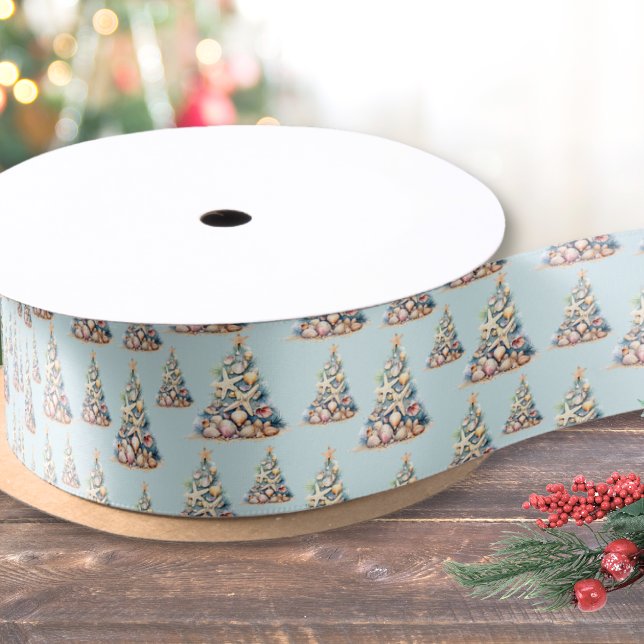Lazo De Raso Navidad en la playa (Beach Christmas Satin Ribbon)