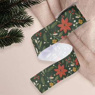 Lazo De Raso Navidad Floral Folclórica Festiva
