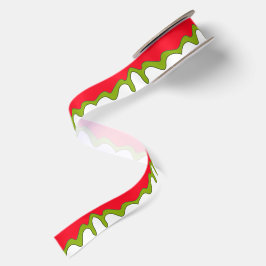 Lazo De Raso Navidad Roja Verde y Blanca 
