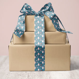 Lazo De Raso Navidad Tropical Flamenco