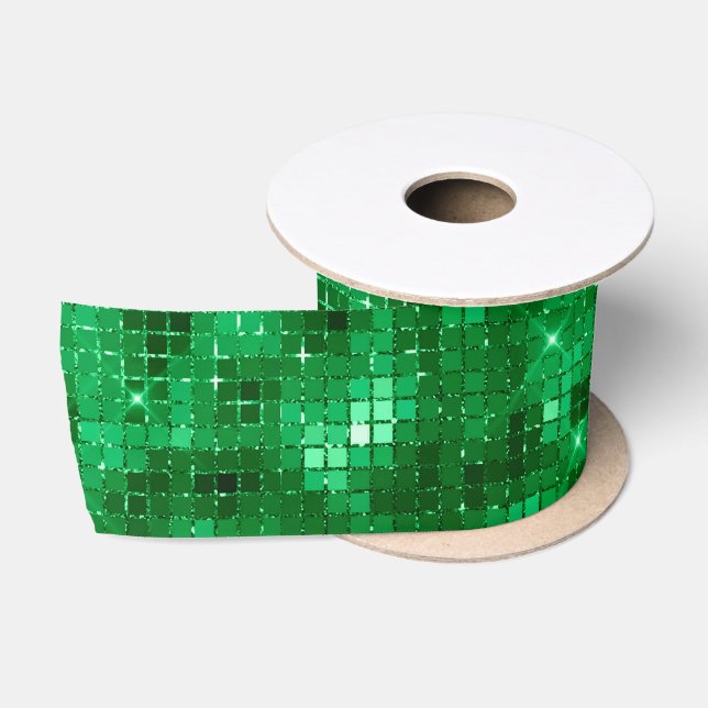 Lazo De Raso Navidad Verde Elegante (Carrete)
